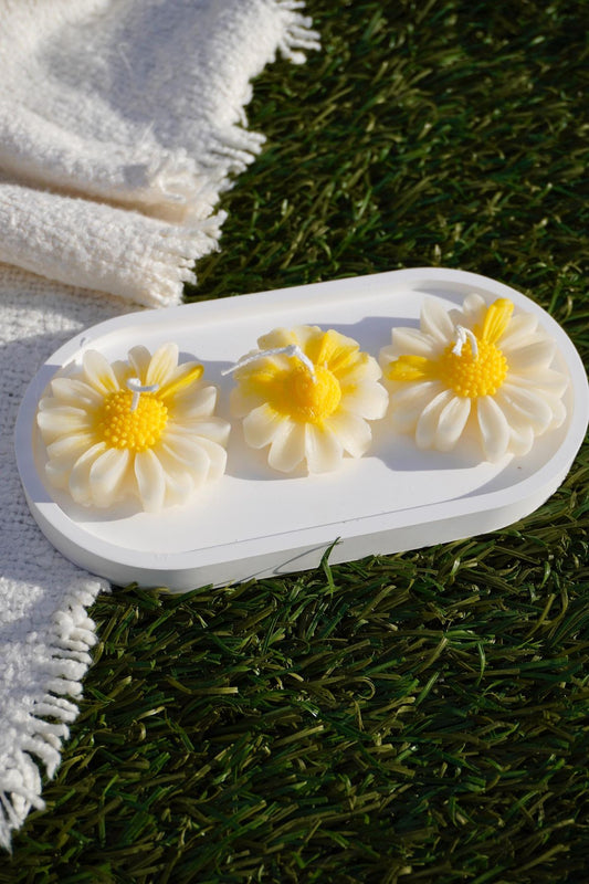 Daisy Candle Set — Pack of 3
