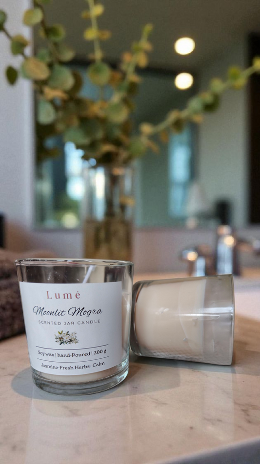 Moonlit Mogra-Scented Jar Candle