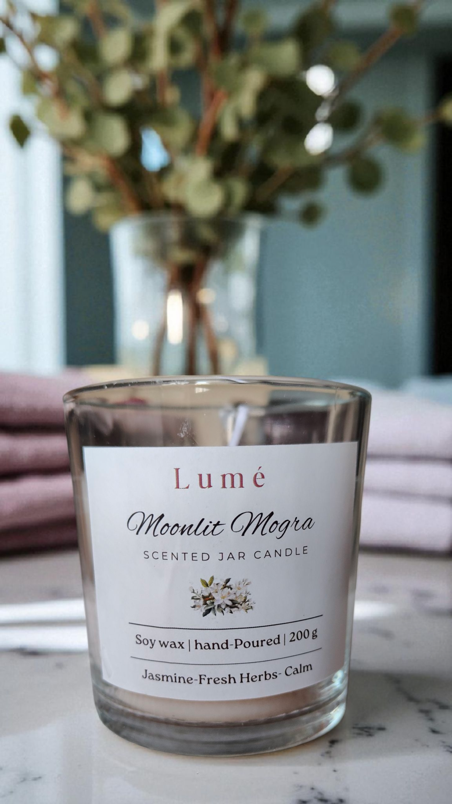 Moonlit Mogra-Scented Jar Candle